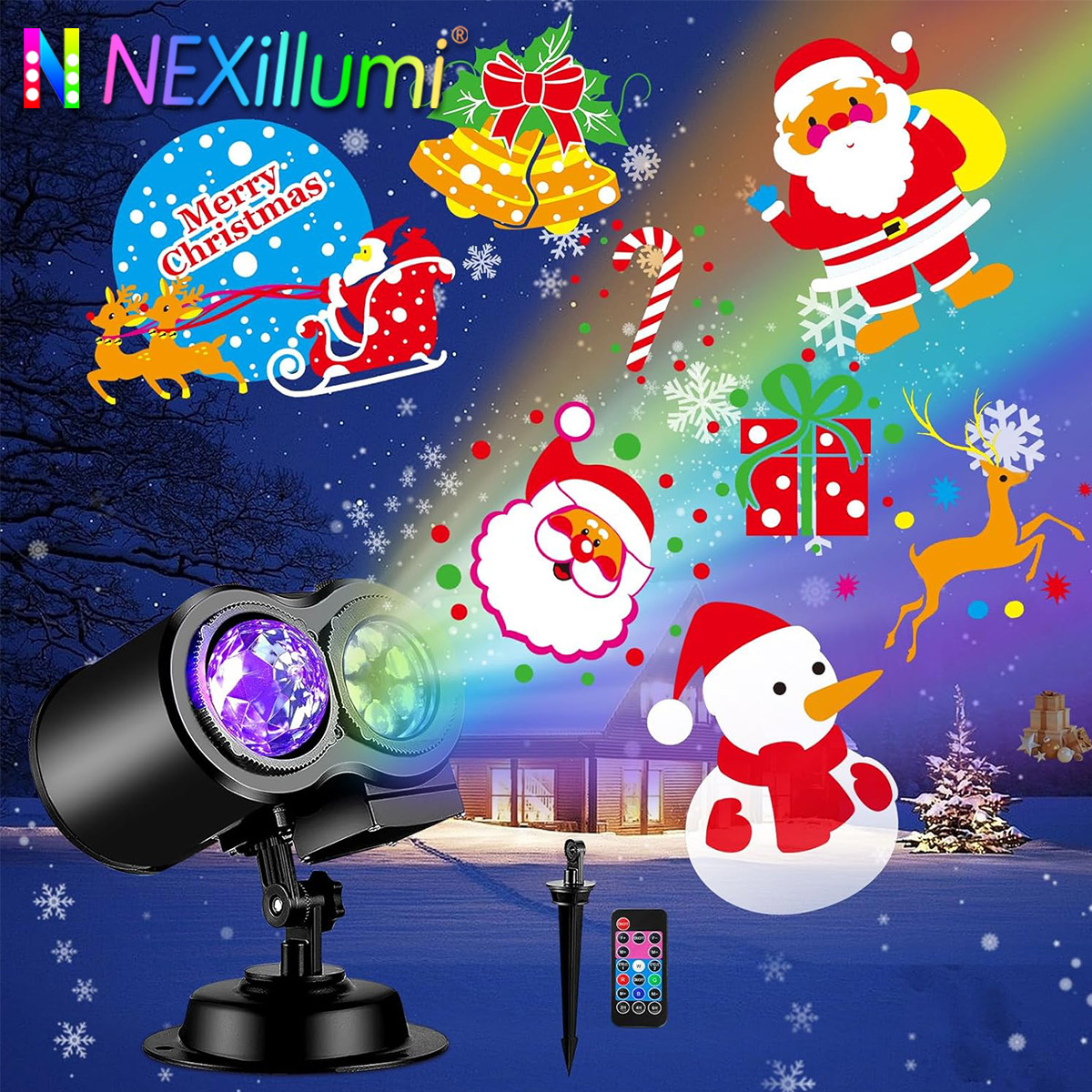 Home Cinema Led Projector - Halloween Christmas Outdoor Projector Lights, Waterproof