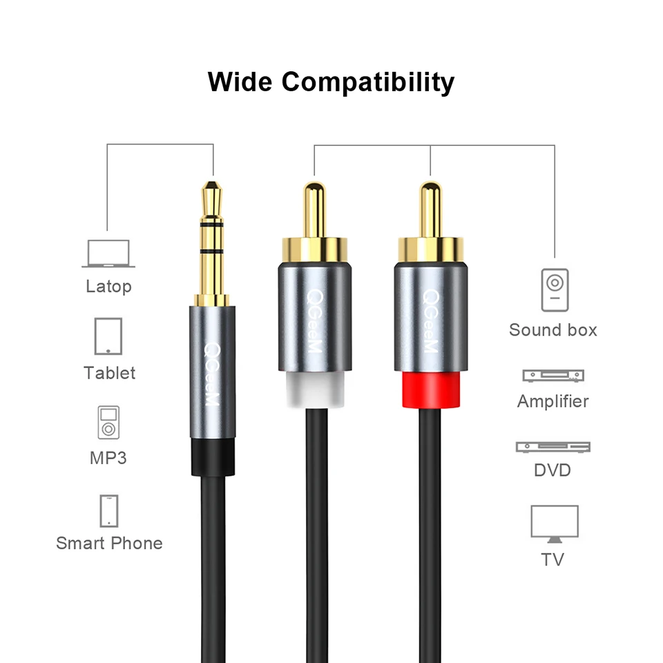 QGeeM RCA Cable 2RCA to 3.5 Au - đánh giá và giá Home Cinema Marantz