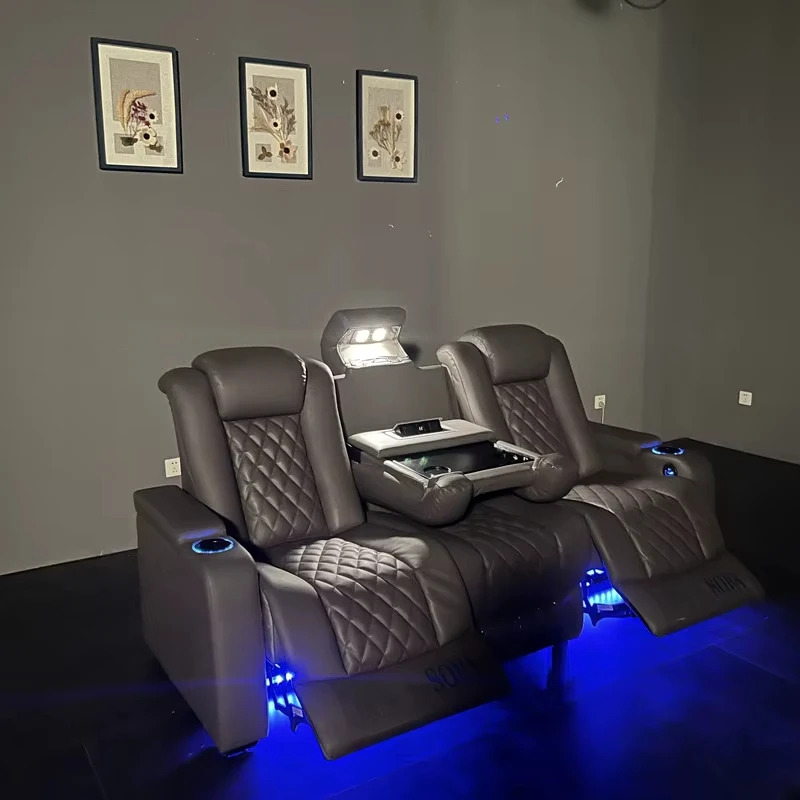 Luxury Black Color Genuine Lea - đánh giá và giá Home Cinema Recliner Chairs
