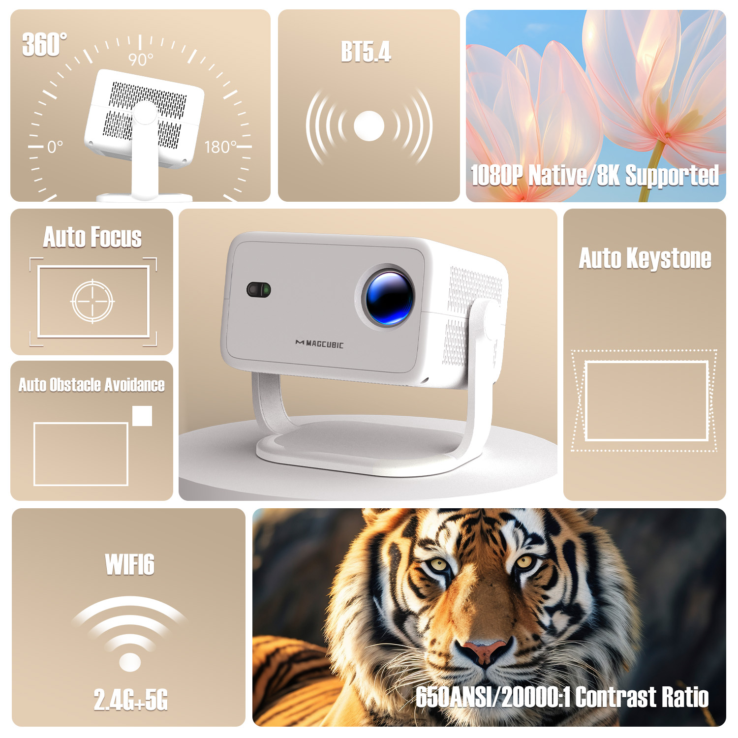 Magcubic 8K L018 Projector 650 - đánh giá và giá Home Cinema Kit