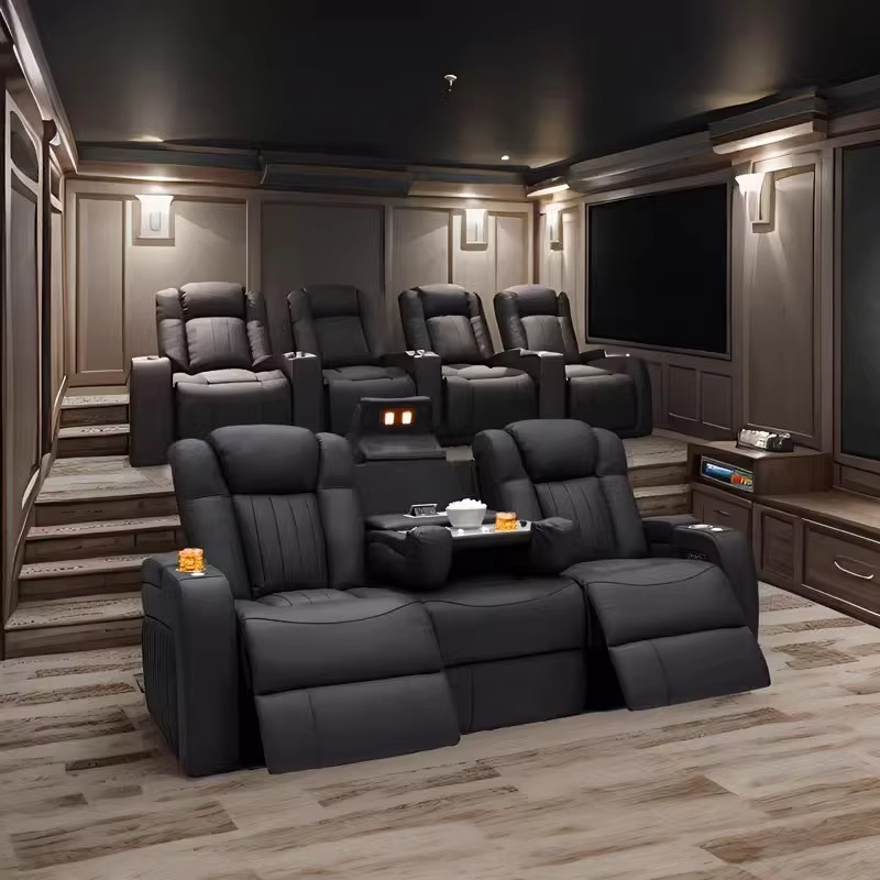Leather Recliner Sofa Sets Pow - đánh giá và giá Home Cinema Recliners