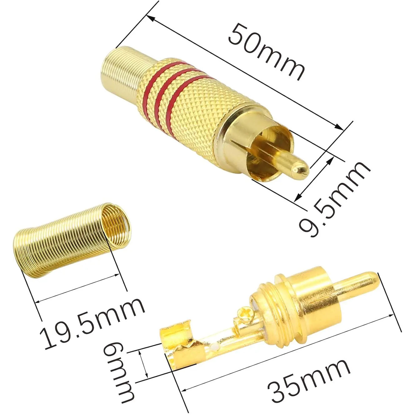 4PCS RCA Plug Gold Plated Sold - đánh giá và giá Home Cinema Marantz