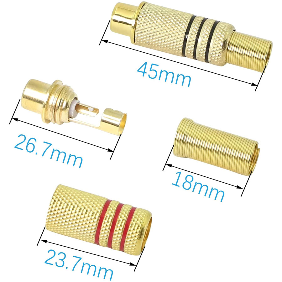 4PCS RCA Plug Gold Plated Sold - đánh giá và giá Home Cinema Marantz